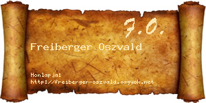 Freiberger Oszvald névjegykártya